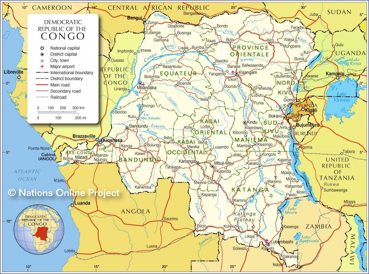 mapa de la república democràtica del congo