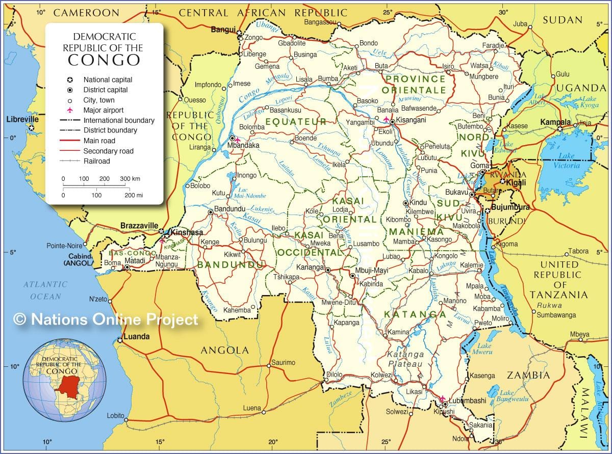 mapa de la república democràtica del congo