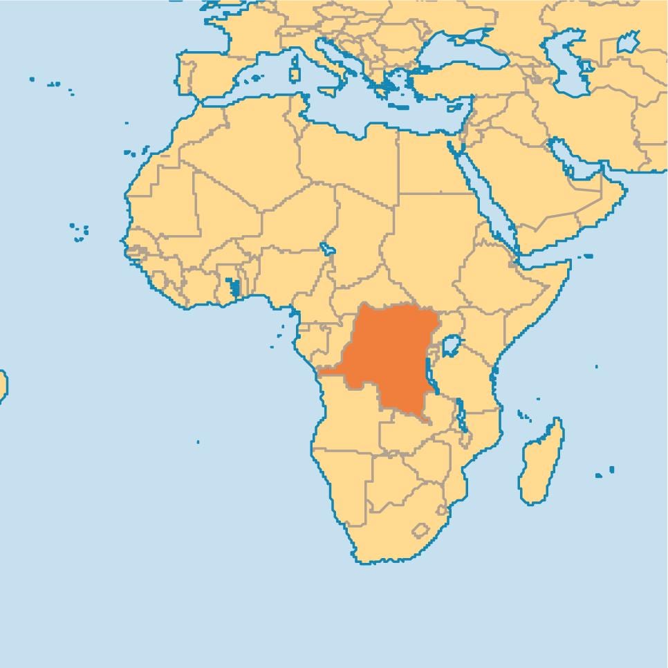 Mapa del zaire al món